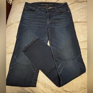 American Eagle Outfitters Dark Blue Straight Leg Jeans